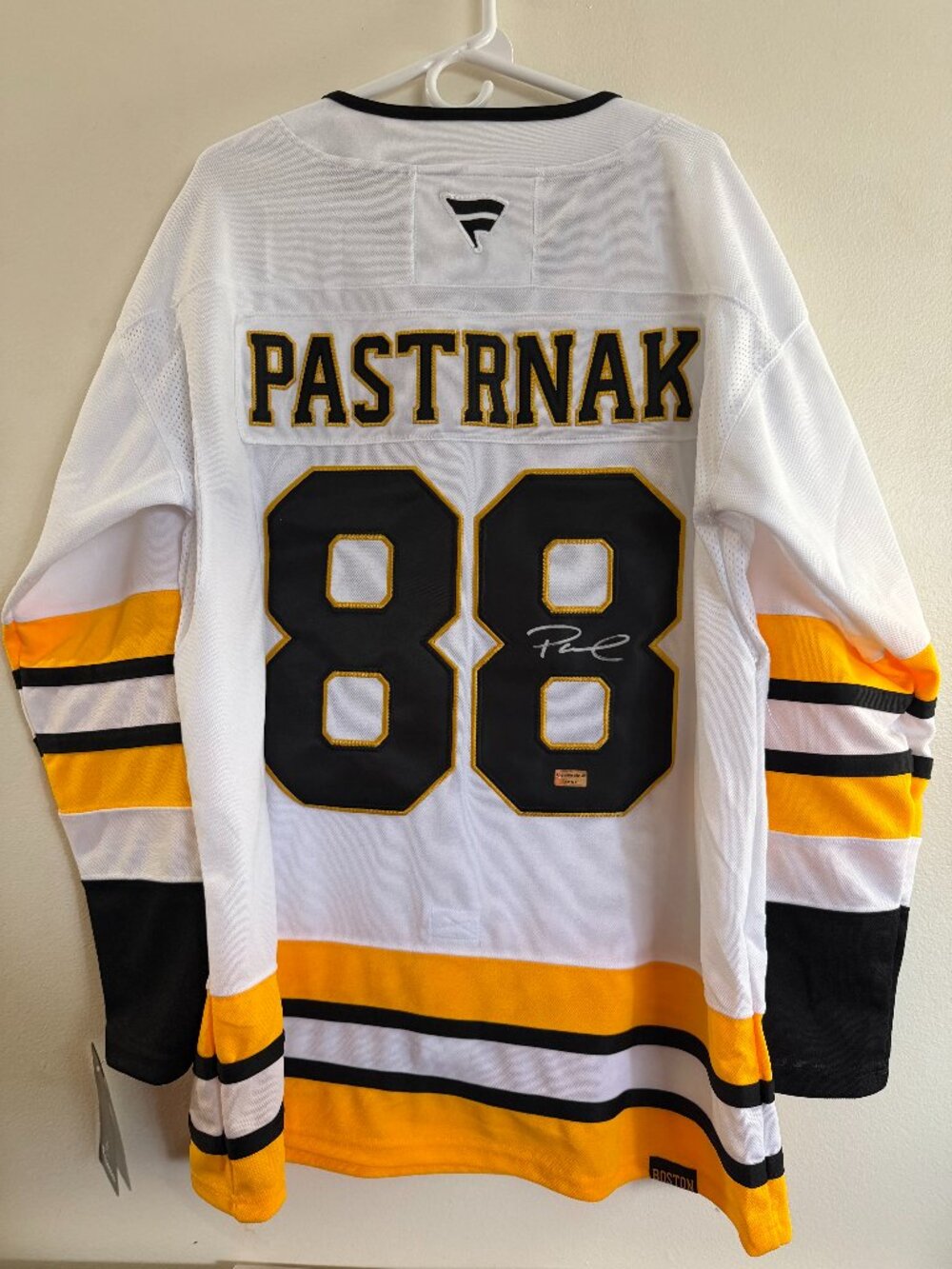 DAVID PASTRNAK SIGNED BOSTON BRUINS AUTOGRAPHED FANATICS JERSEY W/COA - L 25-02